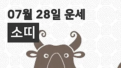 [28일 7월 맞이오늘의운세]소(丑)띠 일일운세
