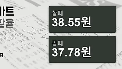 16일 태국 바트 살때 38.55원, 팔때 37.78원 ▲0.16%상승