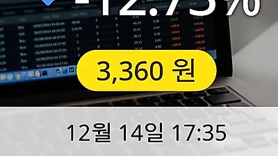 웰바이오텍 14일 3,360원 마감