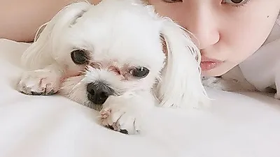손연재, 반려견과 다정 샷 '찰칵'