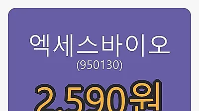 엑세스바이오마감가 2,590원, -11.60퍼센트 변동..