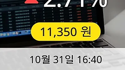 DB하이텍 31일 11,350원 마감