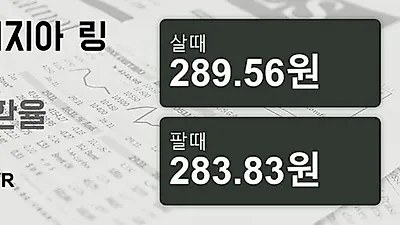 말레이시아 19일 링기트 살때 289.56원, 팔때 283.83원 ▼-0.07%감소