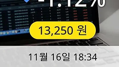 한글과컴퓨터 16일 13,250원 장종보고