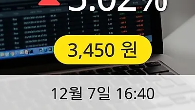 중앙오션 7일 3,450원 마감보고