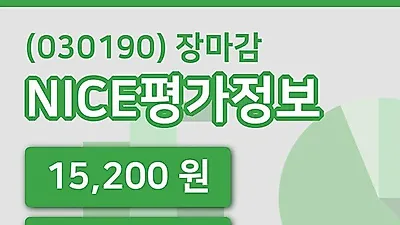 주식마감NICE평가정보 21일 15,200원 장 마쳐...