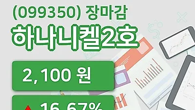 주식마감하나니켈2호 13일 2,100원 장종료