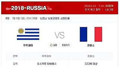 [2018 러시아 월드컵]  23일차, 8강전 금일 일정은?