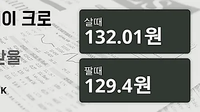 21일 노르웨이 크로네 살때 132.01원, 팔때 129.4원 ▼-0.65%감소