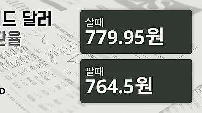 22일 뉴질랜드 달러 살때 779.95원, 팔때 764.5원 ▲0.93%상승