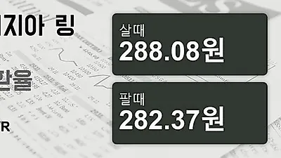 말레이시아 10일 링기트 살때 288.08원, 팔때 282.37원 ▼-0.38%감소