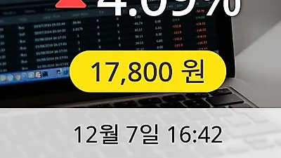 이엠텍 7일 17,800원 마감