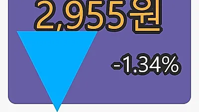 영풍제지마감가 2,955원 전일비 -1.34퍼센트 변동..
