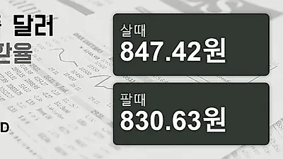 22일 싱가폴 달러 살때 847.42원, 팔때 830.63원 ▲0.12%상승