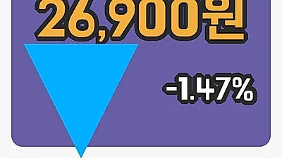 국내주식마감디오 16일 26,900원 마감그래프정리