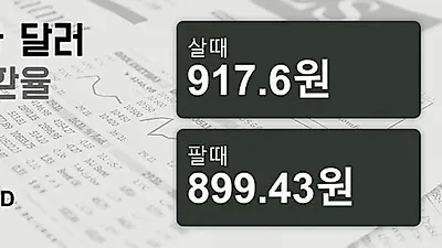 21일 캐나다 달러 살때 917.6원, 팔때 899.43원 ▲0.01%상승