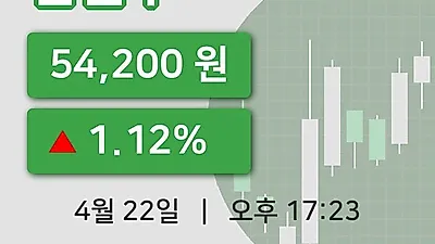 주식마감신원우 22일 54,200원 장종료