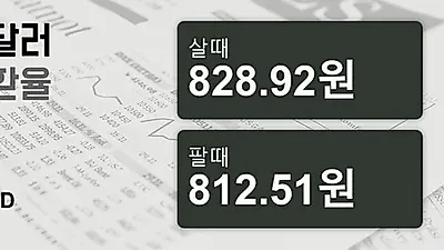 12일 호주 달러 살때 828.92원, 팔때 812.51원 ▼-0.3%감소