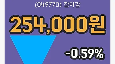 주식마감동원F&B 1일 254,000원 장 마쳐...