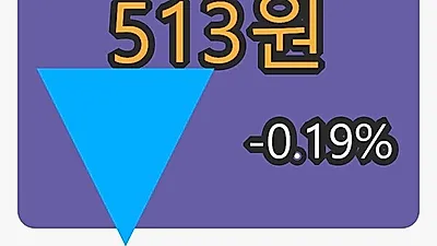 KR모터스 21일 마감가 513원 전일대비 -0.19프로 변동..