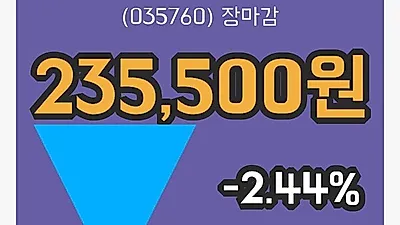 주식마감CJ ENM 14일 235,500원 마감