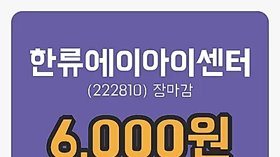 한류에이아이센터 4일 6,000원 마감
