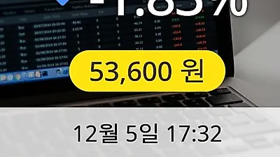 코오롱인더 5일 53,600원 장종료