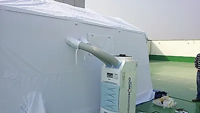 나우이엘, 코로나19 선별진료소에 이동식에어컨 다량 공급 진행