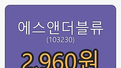 6일 에스앤더블류마감가 2,960원, 전일비 -1.66% 변동..