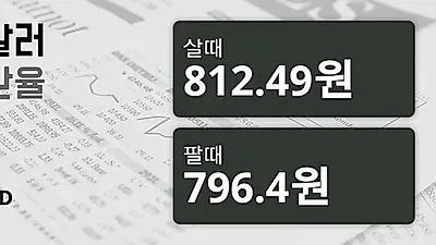 27일 호주 달러 살때 812.49원, 팔때 796.4원 ▲0.12%상승