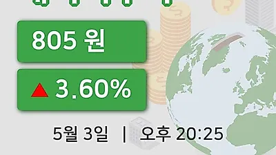 주식마감제미니투자 3일 805원 장 마쳐