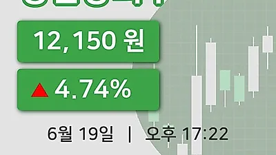 주식마감성신양회우 19일 12,150원 장 마쳐...