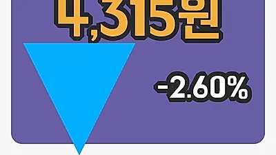 주식마감세중 31일 4,315원 마감그래프분석