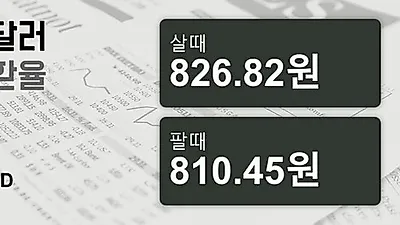 10일 호주 달러 살때 826.82원, 팔때 810.45원 ▼-0.08%감소