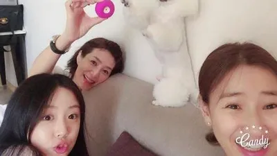 윤현숙 반려견, 핑크색 공에 집중하는 밍밍이