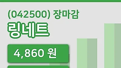 주식마감링네트 17일 4,860원 장 마쳐그래프복습 및 분석