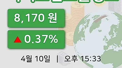 주식마감하이트진로홀딩스 10일 8,170원 마감그래프종합통계