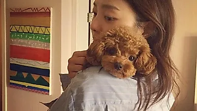 엄현경, 반려견과 행복한 일상 "푸딩이"