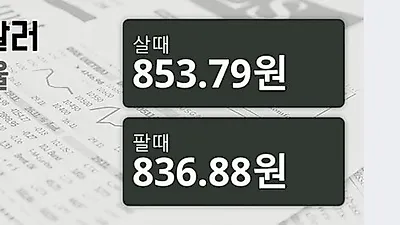 13일 캐나다 달러 살때 853.79원, 팔때 836.88원 ▼-0.2%감소