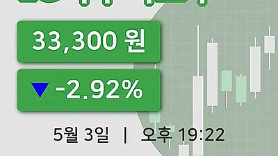 주식마감LG하우시스우 3일 33,300원 장 마쳐...