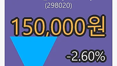 효성티앤씨마감가 150,000원 전일비 -2.60퍼센트 변동..