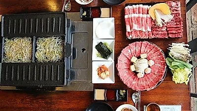 광안리 맛집 '튼튼식당' 두개의 불판이 하나로, 샤브샤브와 와규구이를 즐겨