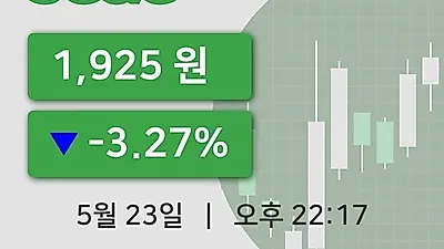 국내주식마감SG&G 23일 1,925원 장 마쳐그래프정리