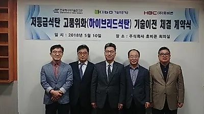 환경·에너지 전문기업 (주)휴비콘, 한국에너지기술연구원·경기기술융합센터와 저등급 석탄 고품위화 사업 기술이전 계약 체결