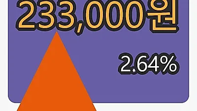 삼성화재마감가 233,000원, 전일비 2.64%등락..