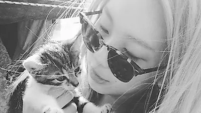 김진경, 고양이 향한 꿀 떨어지는 눈빛 '달달'