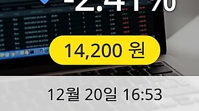 와이솔 20일 14,200원 마감