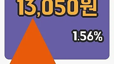 주식마감대상우 8일 13,050원 장종료...