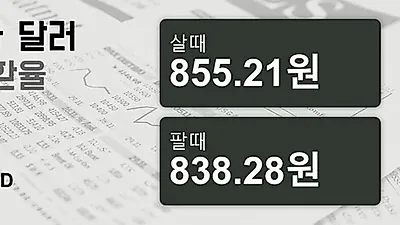 26일 캐나다 달러 살때 855.21원, 팔때 838.28원 ▲0.62%상승