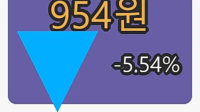 매직마이크로 6일 마감가 954원, 전일비 -5.54%등락..